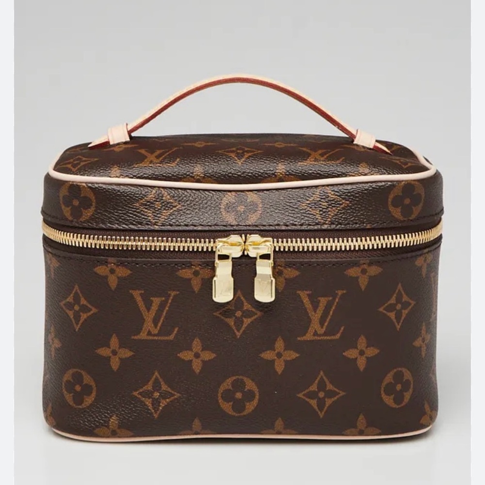 LV/Brown Monogram Small Vanity Case with Vachetta Handle